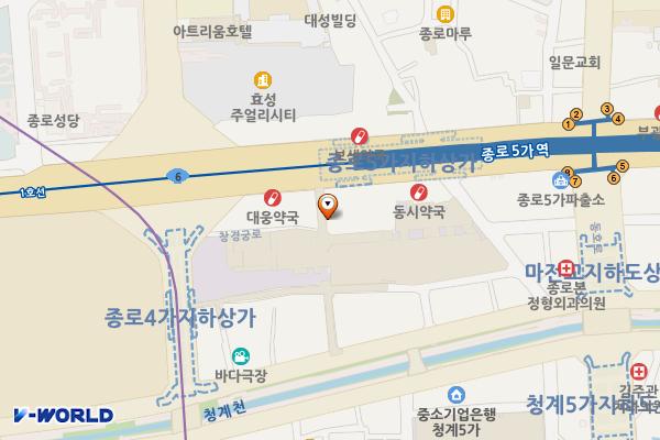 광장시장(합동,화창빌딩) 위치 지도 — 서울특별시 종로구 종로 194-7