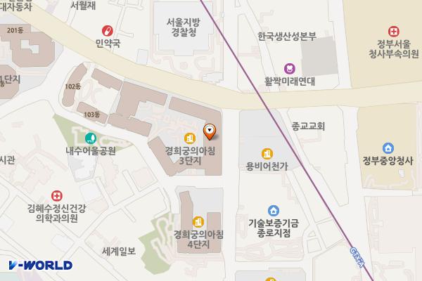 경희궁의 아침 3단지 위치 지도 — 서울특별시 종로구 사직로8길 34