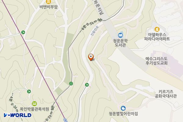 인왕산 청운지구(3)(청운공원 어린이놀이터 화장실) 위치 지도 — 서울특별시 종로구 청운동 7-6