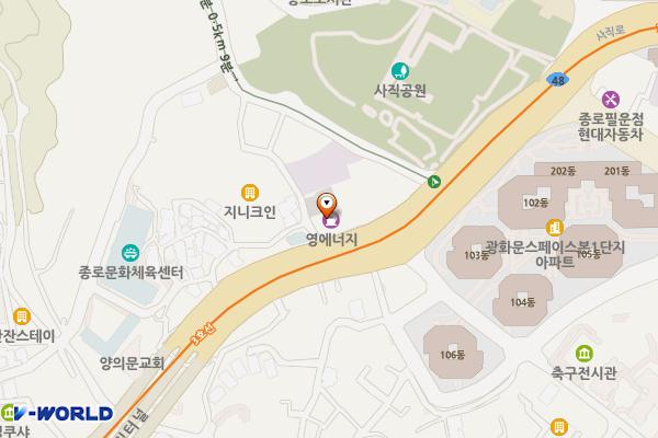 ㈜대양씨앤씨 사직주유소 위치 지도 — 서울특별시 종로구 사직로 65