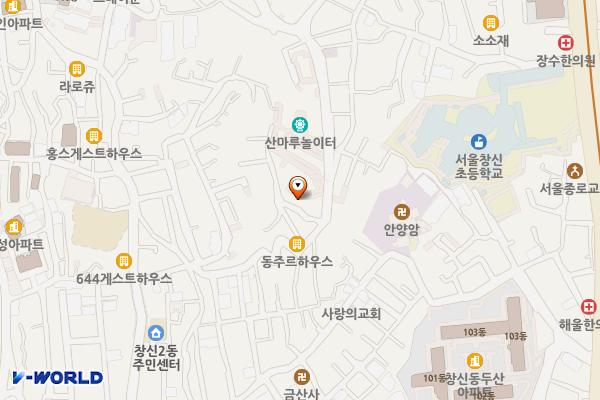 산마루놀이터 위치 지도 — 서울특별시 종로구 창신동 23-350