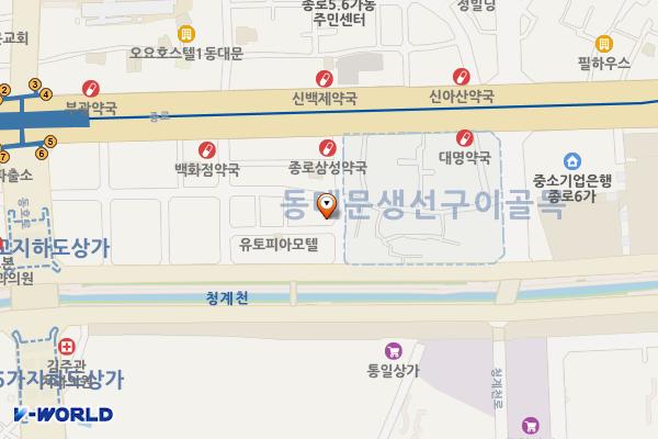 신진시장(만남의 장소) 위치 지도 — 서울특별시 종로구 종로38길 16