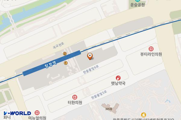 한들물빛도시 제1공영주차장 위치 지도 — 충청남도 아산시 탕정면 매곡리 1202