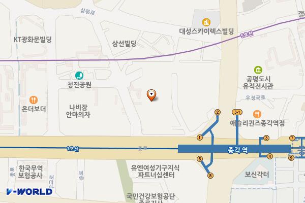 월드그랑서울 위치 지도 — 서울특별시 종로구 종로 33