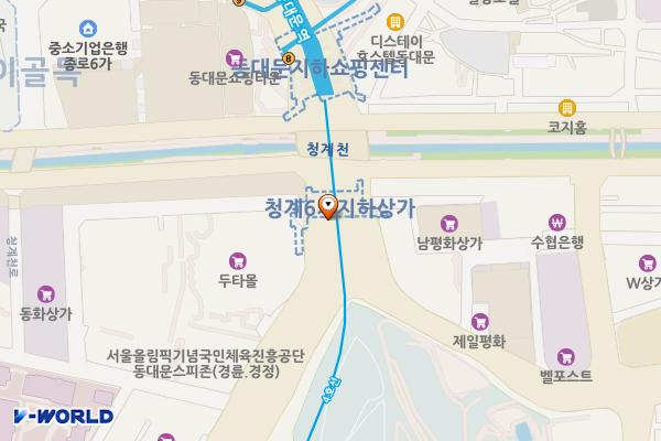 청계6가 지하상가 위치 지도 — 서울특별시 중구 장충단로 지하280