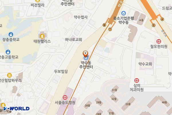 약수동주민센터 위치 지도 — 서울특별시 중구 다산로 92