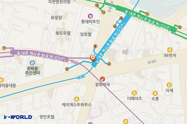 DDP역(4)(지하1층) 화장실 위치 지도 — 서울특별시 중구 장충단로 지하 230