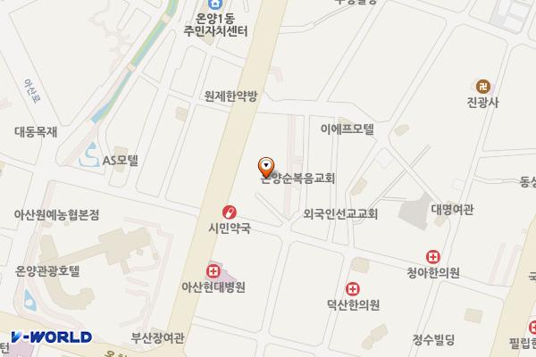 온양온천시장 복합지원센터 위치 지도 — 충청남도 아산시 시민로 400