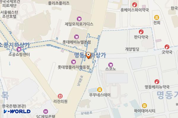 명동지하상가 위치 지도 — 서울특별시 중구 남대문로 지하72