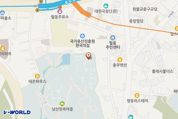남산골한옥마을 정문화장실 위치 지도 — 서울특별시 중구 퇴계로 34길 28