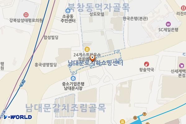 남대문지하상가 위치 지도 — 서울특별시 중구 남대문로 지하14