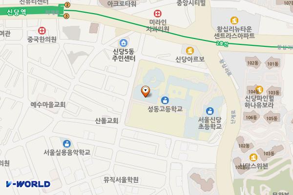 성동고등학교 위치 지도 — 서울특별시 중구 퇴계로90길 17, 성동고등학교 (신당동)
