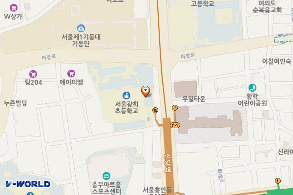 광희초등학교 위치 지도 — 서울특별시 중구 다산로 269, 광희초등학교 (신당동)