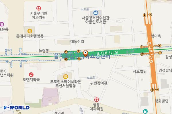 을지로3가역(2) 화장실 위치 지도 — 서울특별시 중구 을지로 지하 106