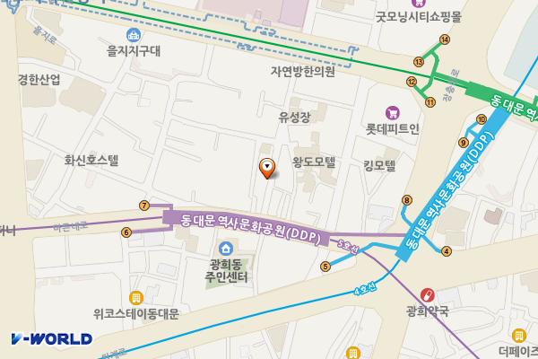 동대문역사문화공원역(5) 화장실 위치 지도 — 서울특별시 중구 마른내로 지하 162