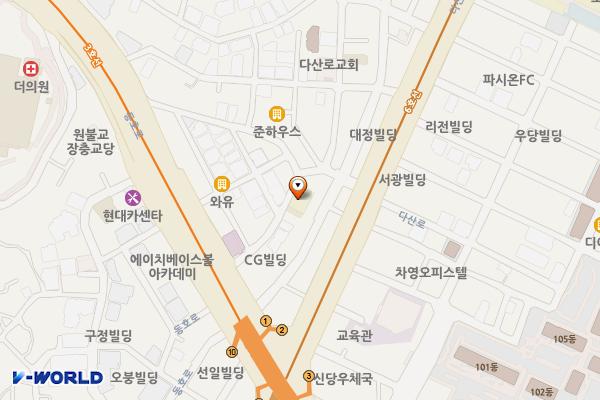 가온도서관 위치 지도 — 서울특별시 중구 동호로14길 18