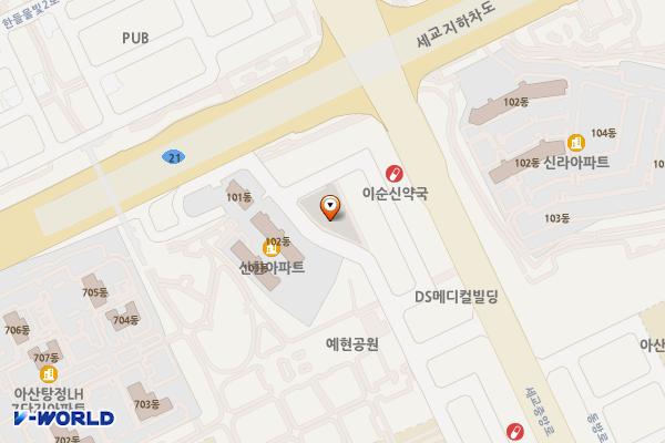 배방읍 세교리 제1공영주차장 위치 지도 — 충청남도 아산시 배방읍 세교리 1532