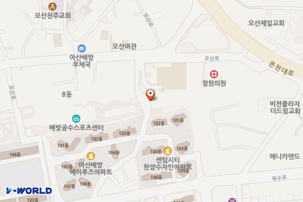 배방읍 공수리 제1공영주차장 위치 지도 — 충청남도 아산시 배방읍 공수리 61-115
