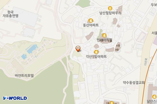 성곽공영주차장 화장실 위치 지도 — 서울특별시 중구 동호로17길 201