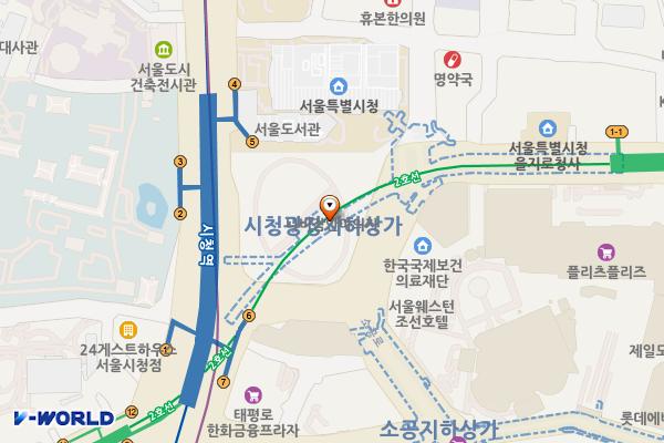 시청A 지하상가 위치 지도 — 서울특별시 중구 을지로 지하12