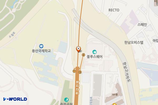 한강진 위치 지도 — 서울특별시 용산구 한남동 726-494 한강진역