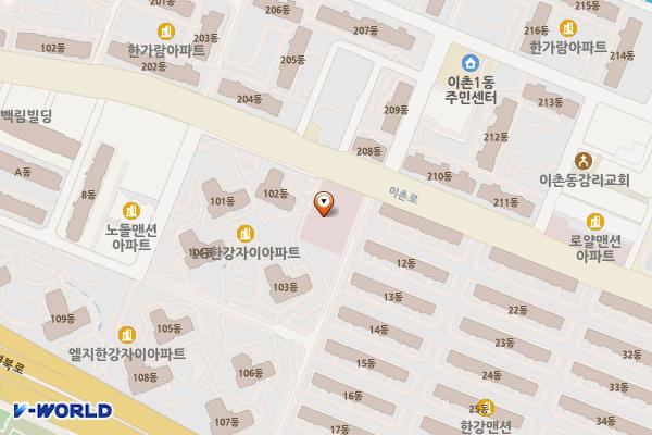 한강쇼핑센터(민간개방지정) 위치 지도 — 서울특별시 용산구 이촌로224