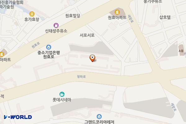 원효전자상가 위치 지도 — 서울특별시 용산구 청파로 77 (한강로3가, 원효전자상가)