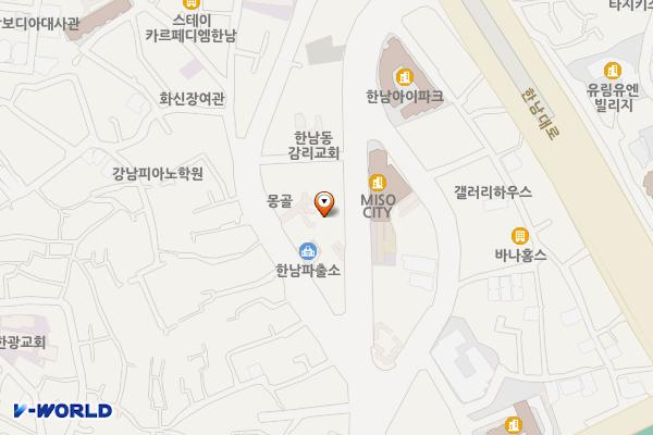 시립 용산노인복지관 위치 지도 — 서울특별시 용산구 독서당로11길 16 (한남동, 시립용산노인종합복지관)