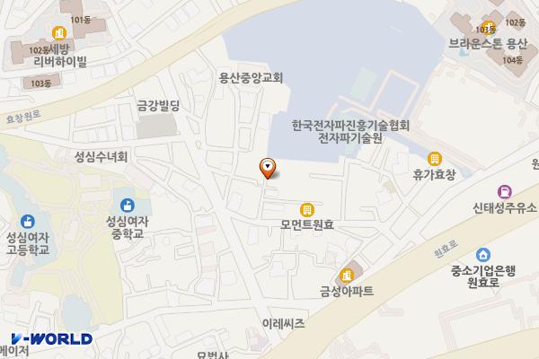 늘푸른 어린이공원 위치 지도 — 서울특별시 용산구 원효로41가길 14-19 (원효로3가, 공중화장실)