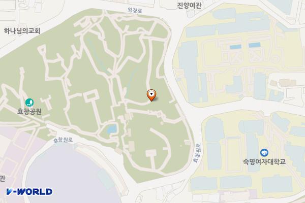 효창근린공원 놀이터 공중화장실 위치 지도 — 서울특별시 용산구 청파동2가 134