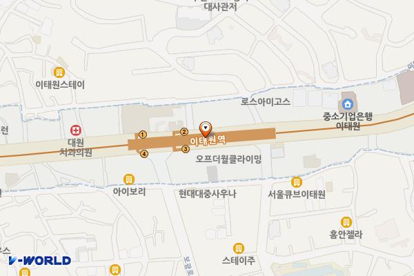 이태원 위치 지도 — 서울특별시 용산구 이태원동 119-23 이태원역