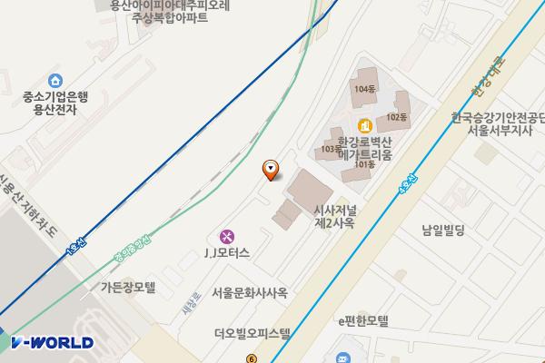 철길담장 옆 공중화장실 위치 지도 — 서울특별시 용산구 한강로2가 2-341