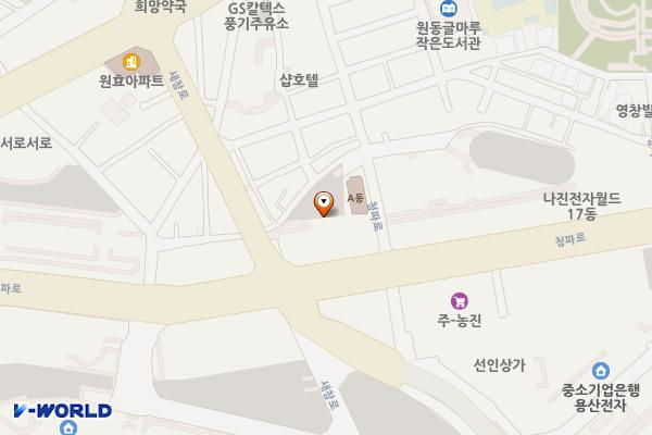 신계동 공중화장실 위치 지도 — 서울특별시 용산구 한강로3가 2-1