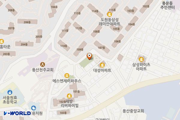 도원 어린이공원 위치 지도 — 서울특별시 용산구 도원동 15-57