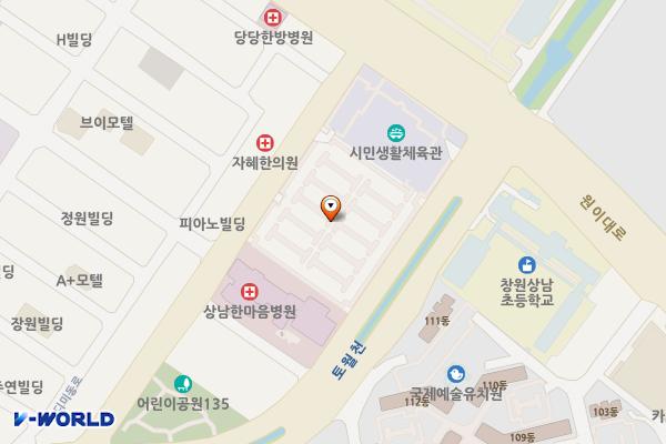 시민생활체육관 뒤 위치 지도 — 경상남도 창원시 성산구 상남동 43-1