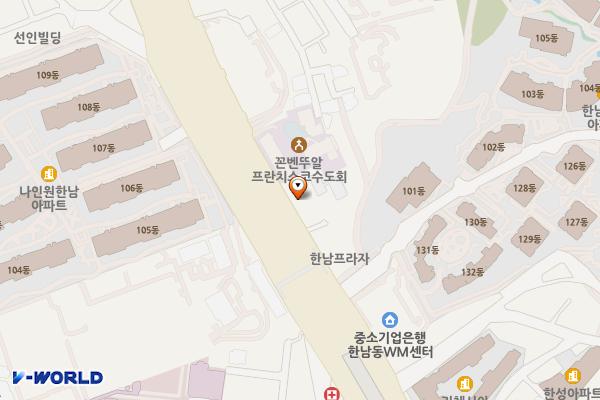 중앙에너비스 한남지점 위치 지도 — 서울특별시 용산구 한남대로 82 (한남동, SK주유소)