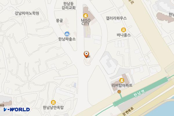 정겨운 마을마당 위치 지도 — 서울특별시 용산구 한남동 524-6