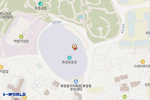 효창근린공원 운동장 공중화장실 위치 지도 — 서울특별시 용산구 효창동 255-11