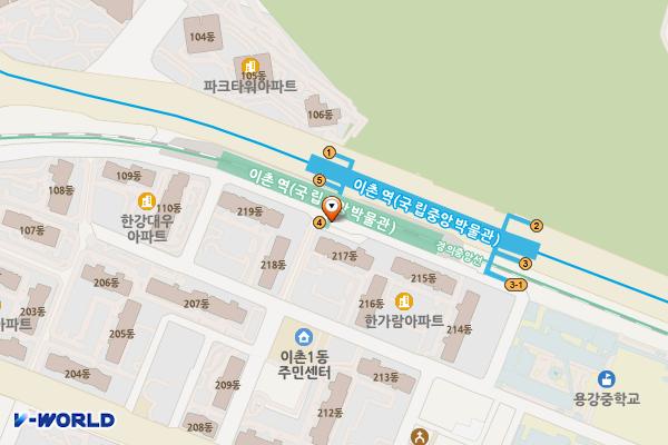 이촌역(중앙선) 위치 지도 — 서울특별시 용산구 이촌로71길 42 (이촌동, 중앙선 이촌역)