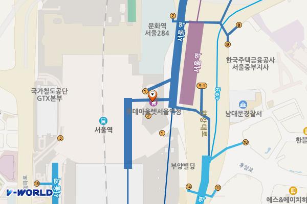 서울역 위치 지도 — 서울특별시 용산구 한강대로 405 (동자동, 서울역(철도역))
