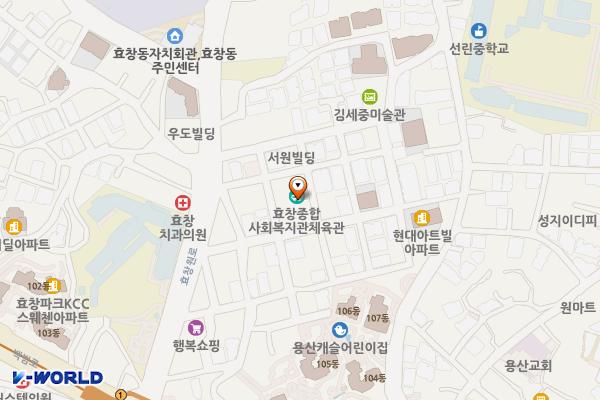 효창종합사회복지관 위치 지도 — 서울특별시 용산구 효창원로 146-12 (효창동, 효창종합사회복지관,효창제2경로당)