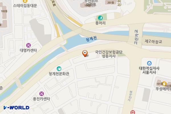 서울시설공단 청사 1층화장실 위치 지도 — 서울특별시 성동구 청계천로 540, 서울시설공단 1층 (마장동)