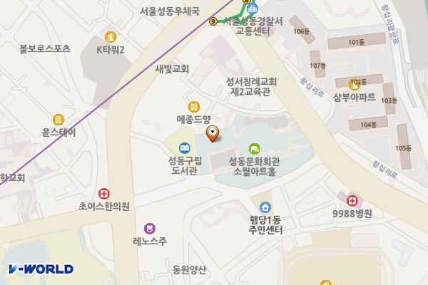 동부수도사업소 화장실 위치 지도 — 서울특별시 성동구 고산자로10길 13