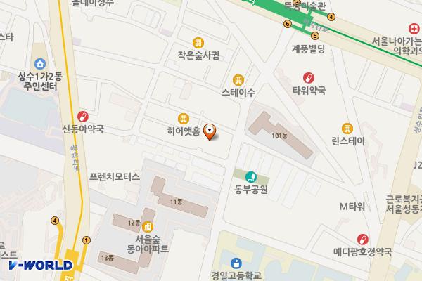 성수종합사회복지관 위치 지도 — 서울특별시 성동구 뚝섬로1길 43