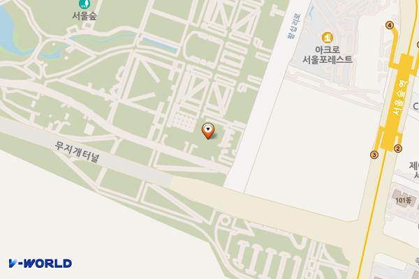 서울숲 방문자센터(2층) 화장실 위치 지도 — 서울특별시 성동구 뚝섬로 273