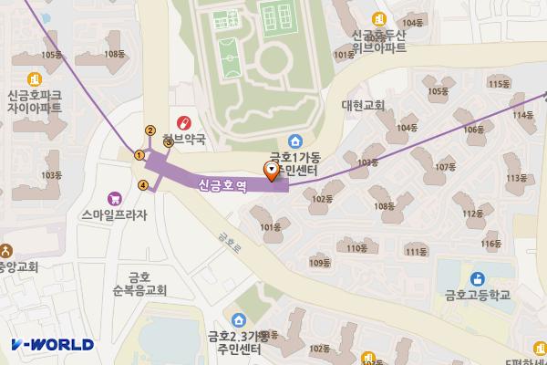 성동구 금호분소 위치 지도 — 서울특별시 성동구 행당로 12, 성동구보건소 금호분소 (금호동1가)