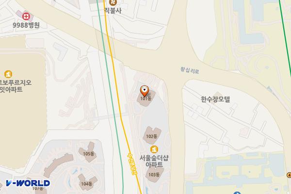 엔터식스 한양대점 위치 지도 — 서울특별시 성동구 왕십리로 241 (행당동, 서울숲 더샵)