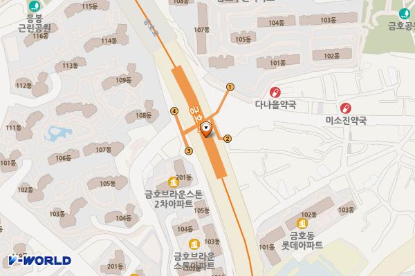 금호역(3) 위치 지도 — 서울특별시 성동구 금호동4가 1470 금호역