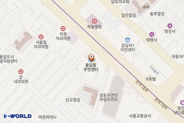 용답동주민센터 위치 지도 — 서울특별시 성동구 용답중앙23길 20, 용답동주민센터 (용답동)