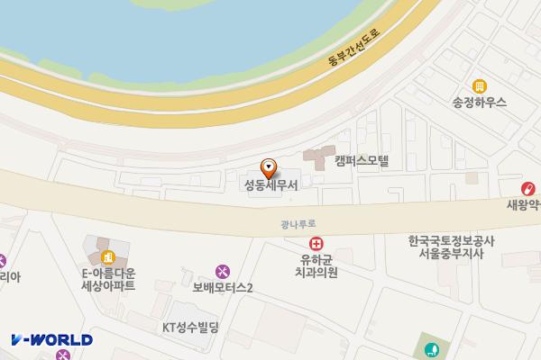 성동세무서 공중화장실 위치 지도 — 서울특별시 성동구 광나루로 297